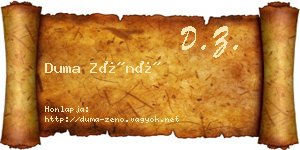 Duma Zénó névjegykártya